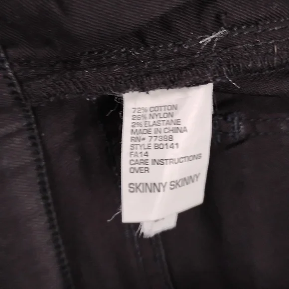 Madewell Skinny Skinny Moto Coated Jeans in Black Wash Size Womans 27 - Picture 5 of 6